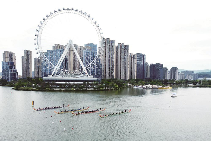 端阳未到 龙舸争先|龙舟|晋安湖|闽都|福州市|福建省_新浪体育_新浪新闻